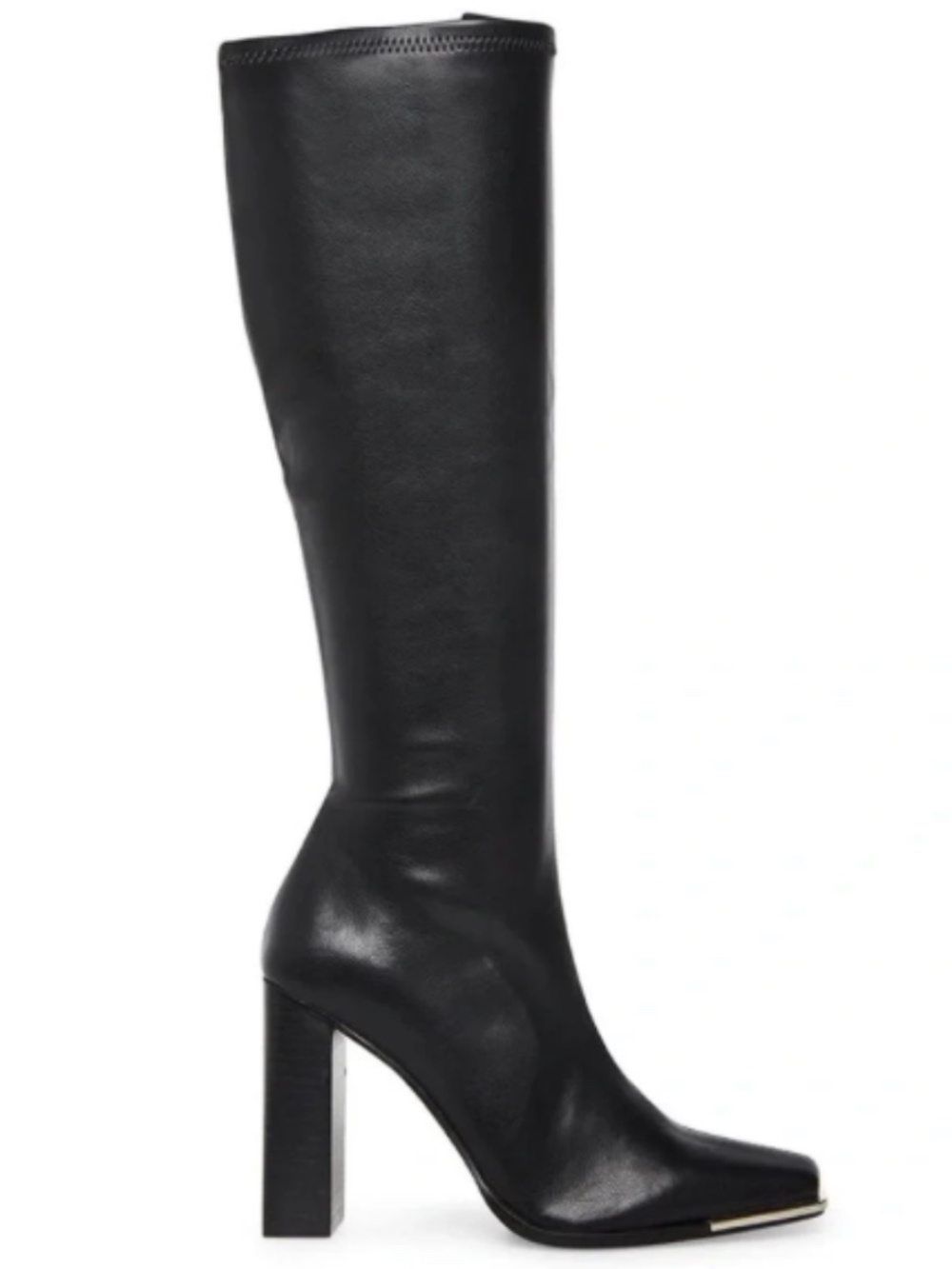Steve Madden Fedora Leather Knee High Boots in Black